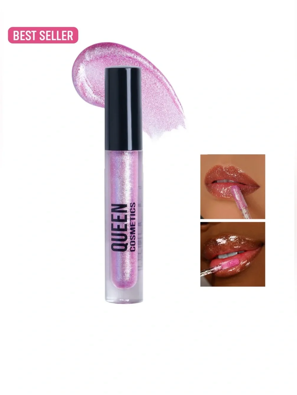 Queen Cosmetics. Moon Stones. Diamond Shimmer High Shine Lip Gloss Lavender Pink
